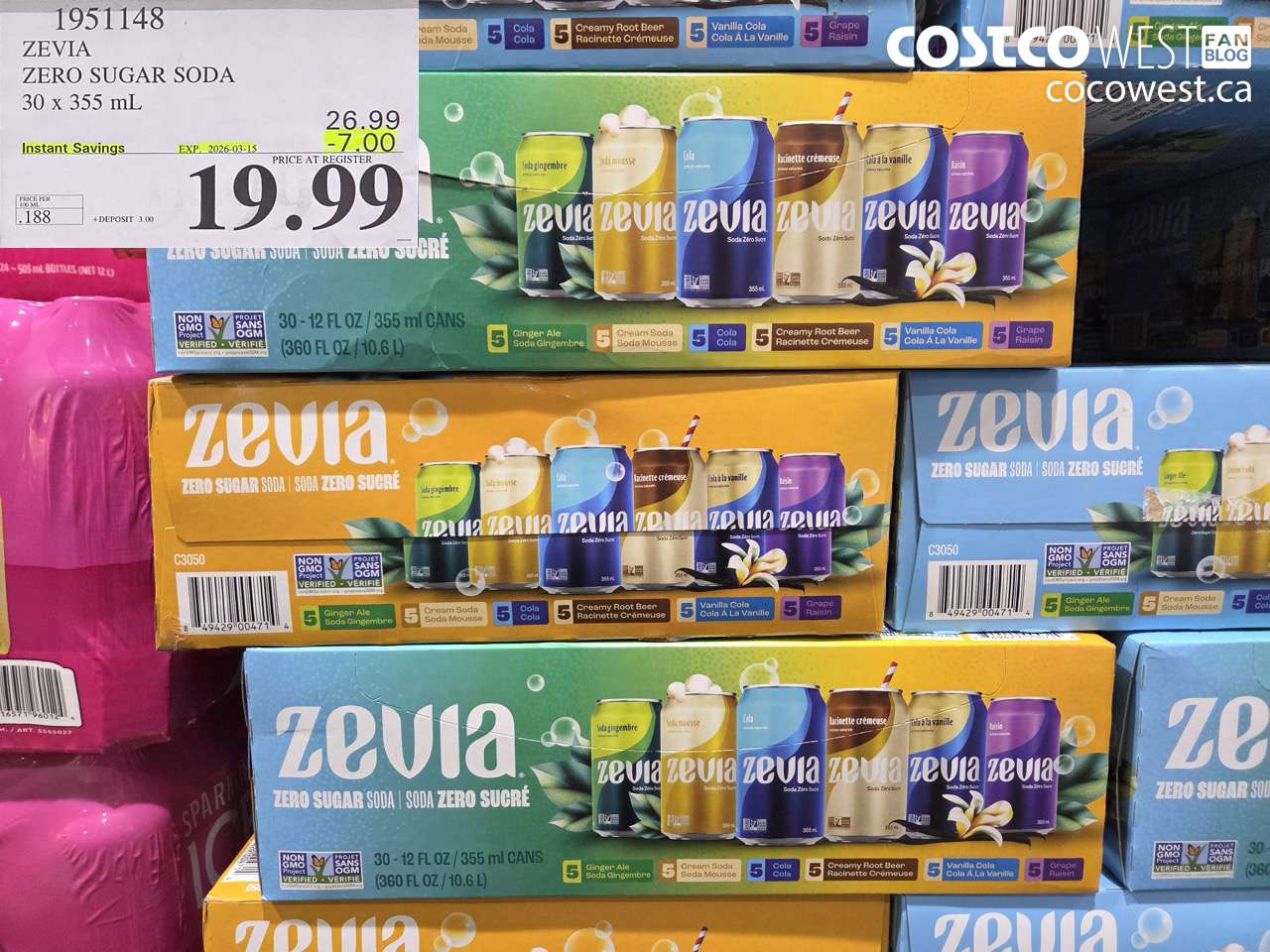 ZEVIA ZERO SUGAR SODA 30 X 355 ML