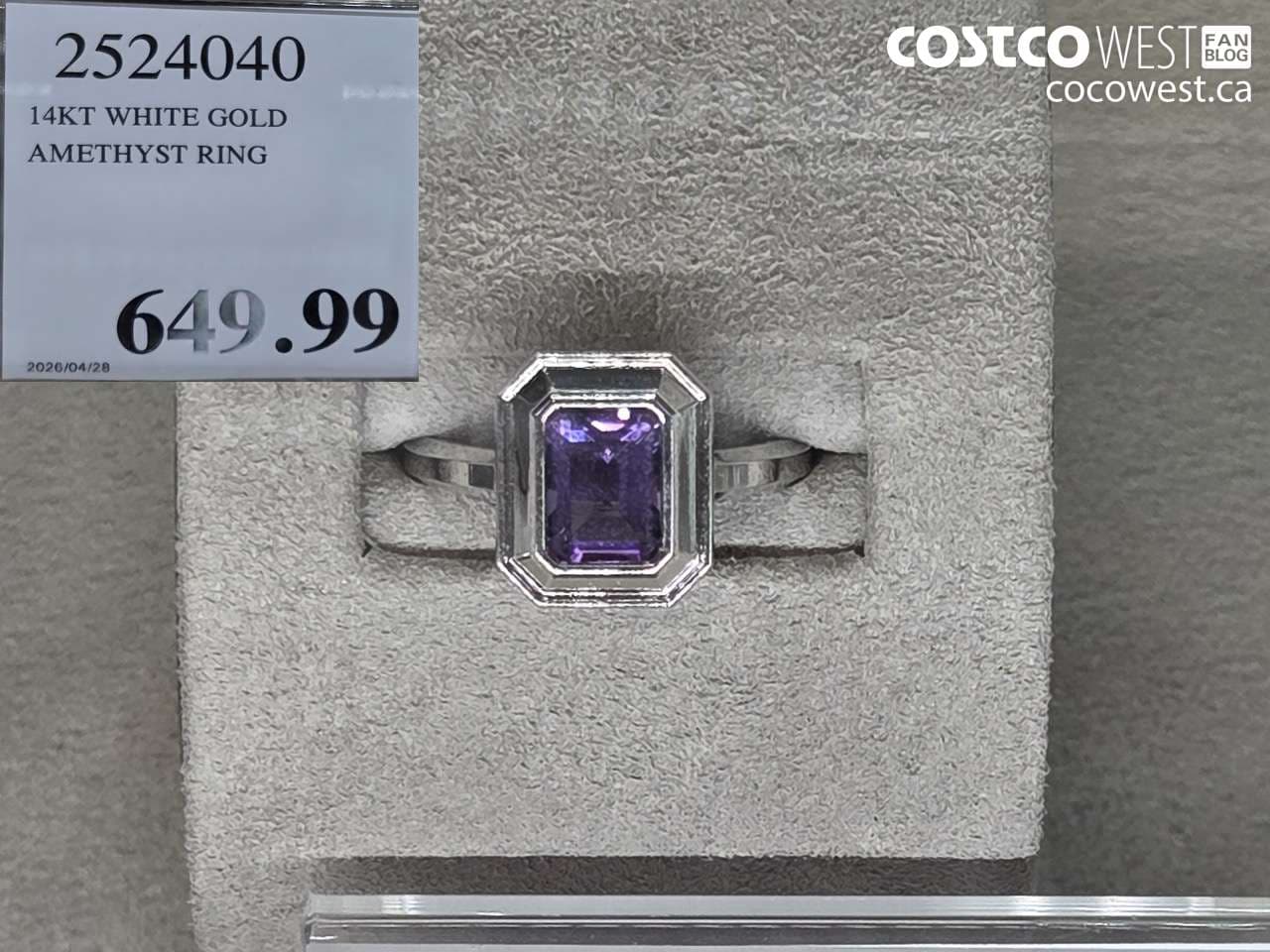 14KT WHITE GOLD AMETHYST RING
