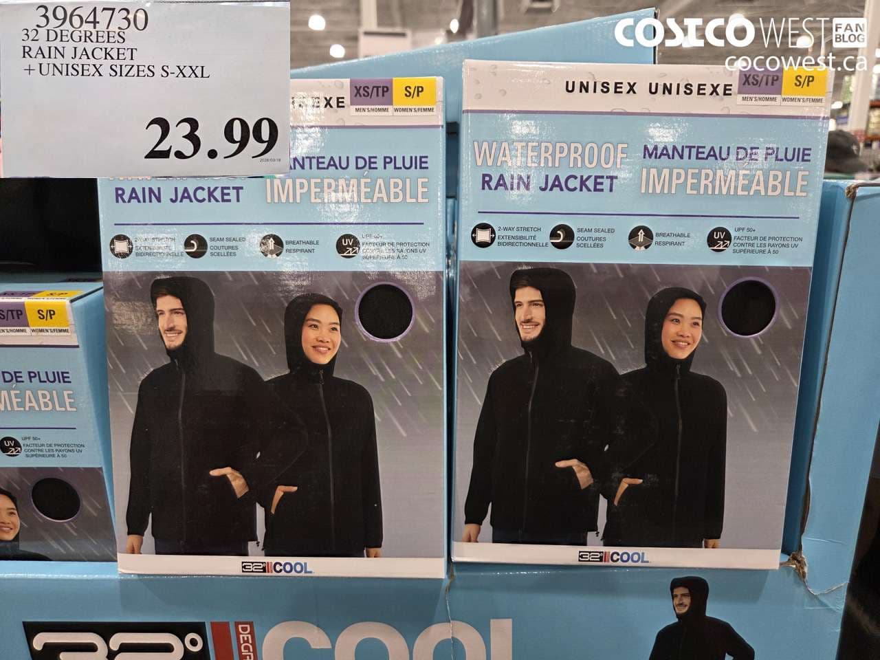 32 degrees rain jacket  unisex sizes sxxl