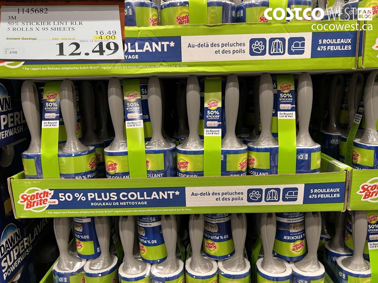 3m 50 stickier lint rlr 5 rolls x 95 sheets