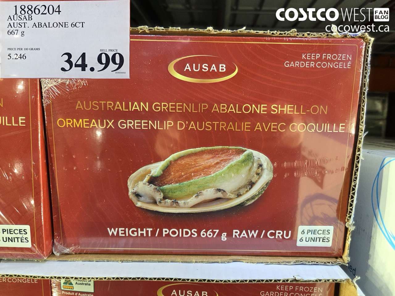 ausab aust abalone 6ct 667 g
