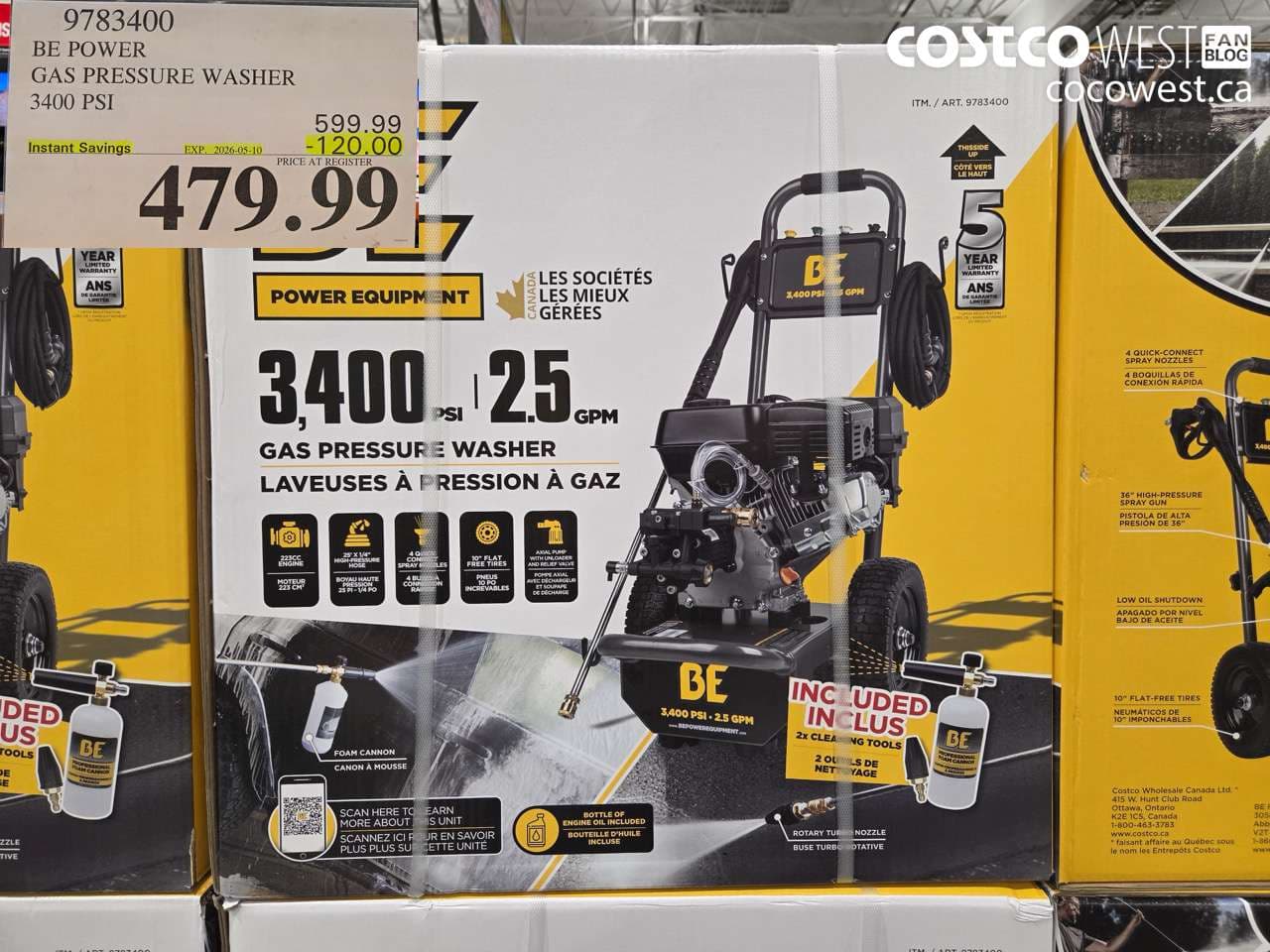 be power gas pressure washer 3400 psi