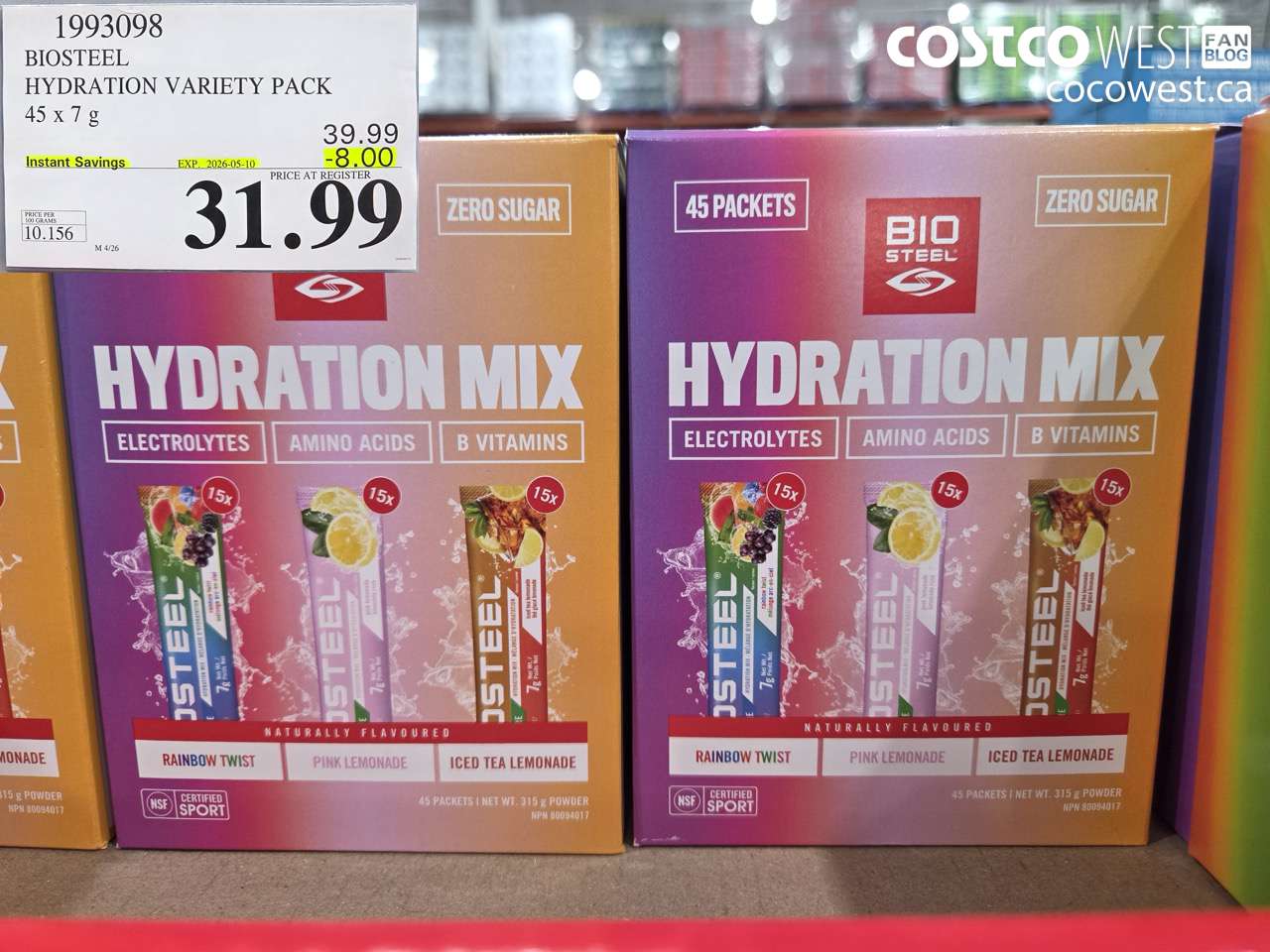 BIOSTEEL HYDRATION VARIETY PACK 45 X 7 G