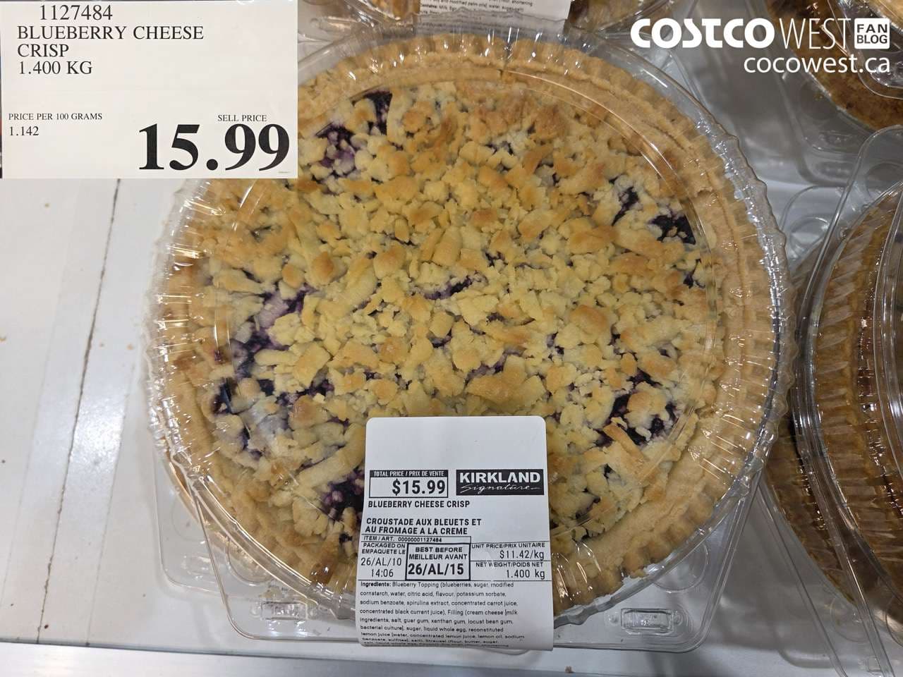 blueberry cheese crisp 1400 kg