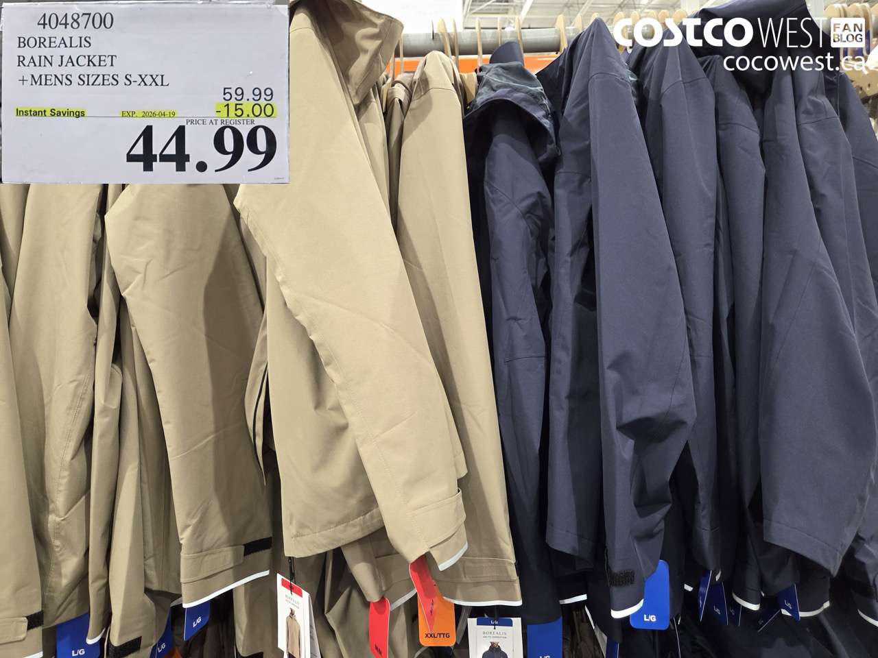 BOREALIS RAIN JACKET +MENS SIZES S-XXL