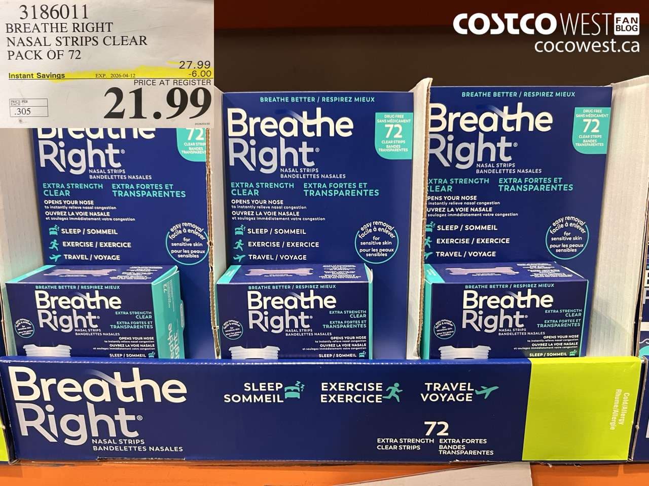 breathe right nasal strips clear pack of 72