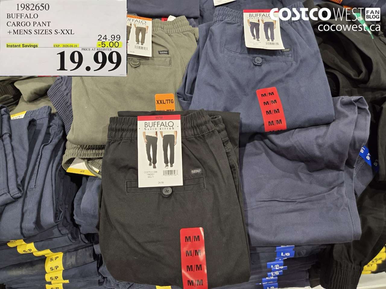 BUFFALO CARGO PANT + MENS SIZES S-XXL