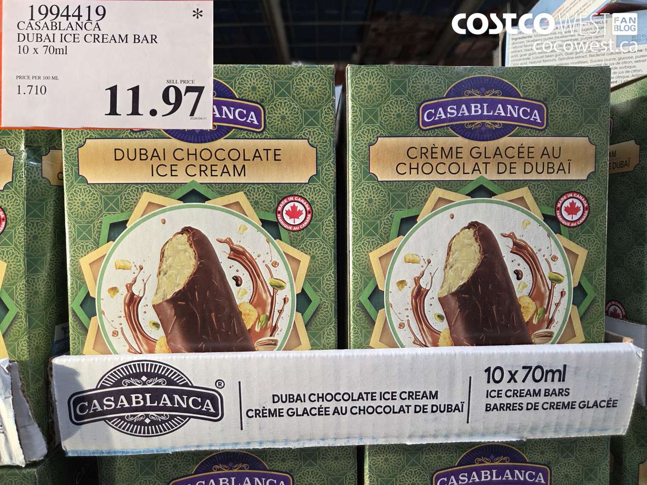 casablanca dubai ice cream bar 10 x 70ml