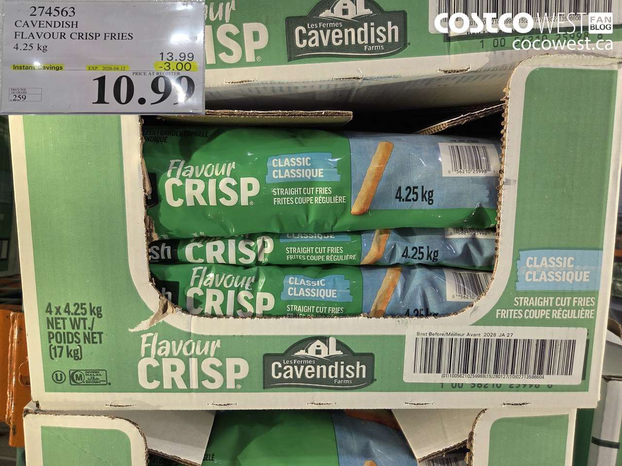 cavendish flavour crisp fries 425kg