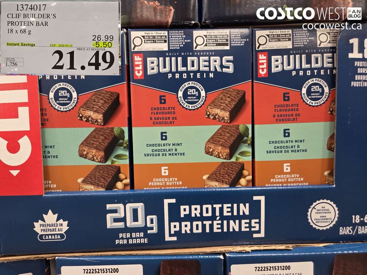 CLIF BUILDER’S PROTEIN BAR 18 X 68 G