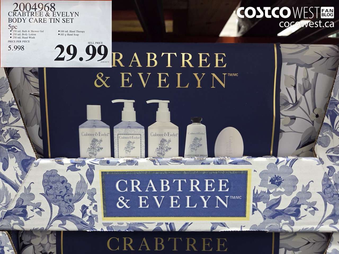 CRABTREE & EVELYN BODY CARE TIN SET 5PC