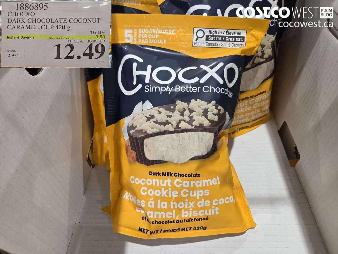 dark chocolate coconut caramel cup 420 g