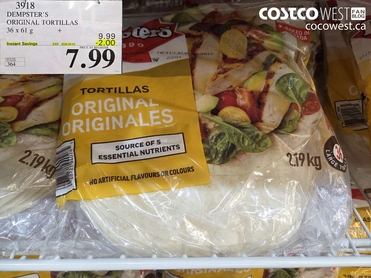 DEMPSTER’S ORIGINAL TORTILLAS 36 X 61 G