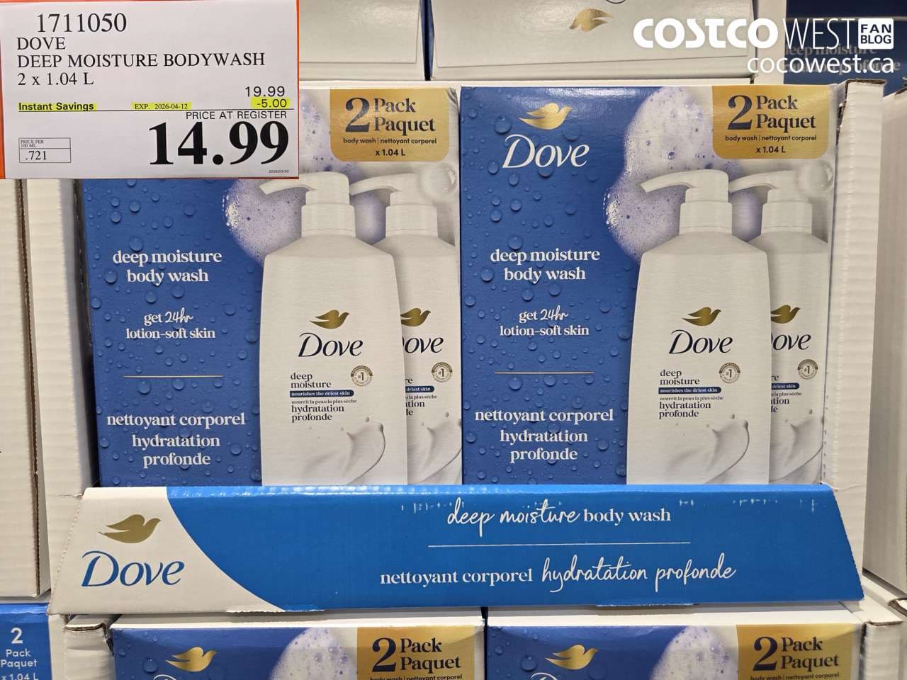 dove deep moisture bodywash 2 x 104 l