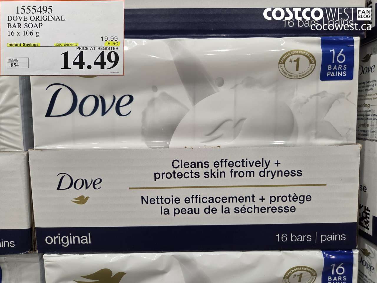 dove original bar soap 16 x 106 g