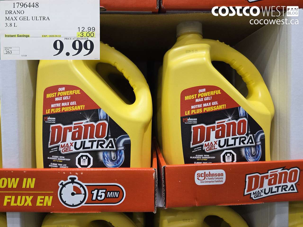 DRANO MAX GEL ULTRA 3.8 L