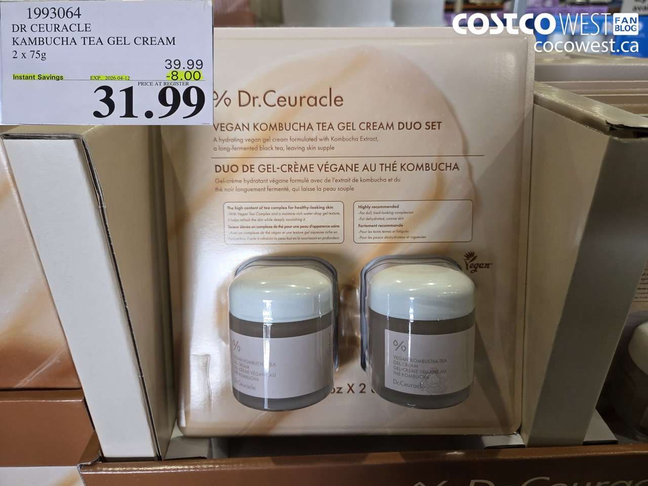 dr ceuracle kambucha tea gel cream 2 x 75g