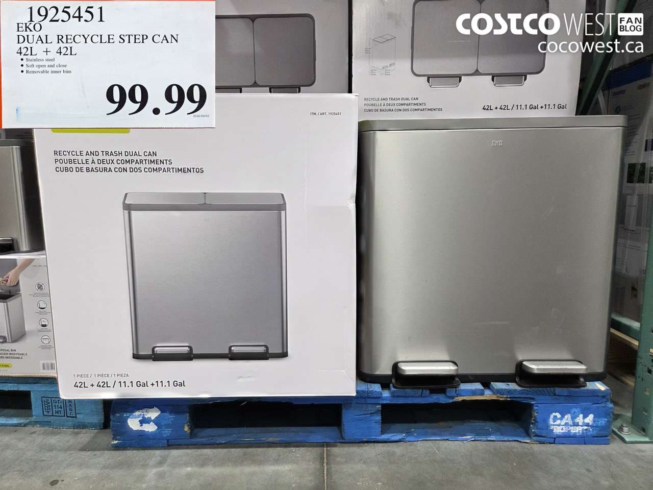 DUAL RECYCLE STEP CAN 42L + 42L