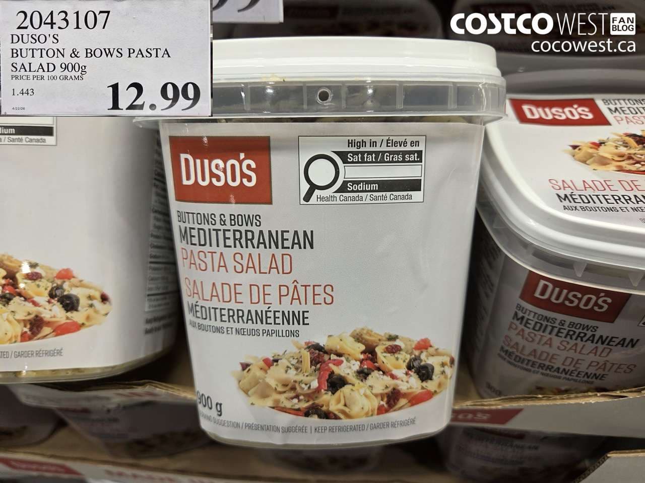 DUSO’S BUTTON & BOWS PASTA SALAD 900G