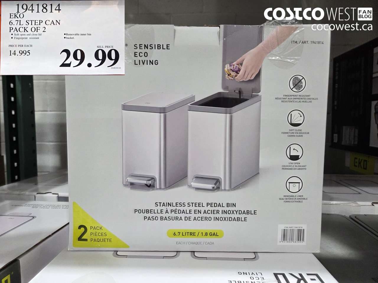 EKO 6.7L STEP CAN PACK OF 2