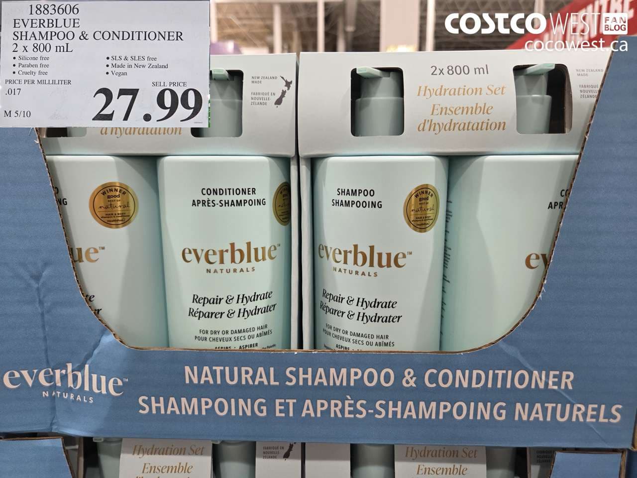 EVERBLUE SHAMPOO & CONDITIONER 2 X 800ML