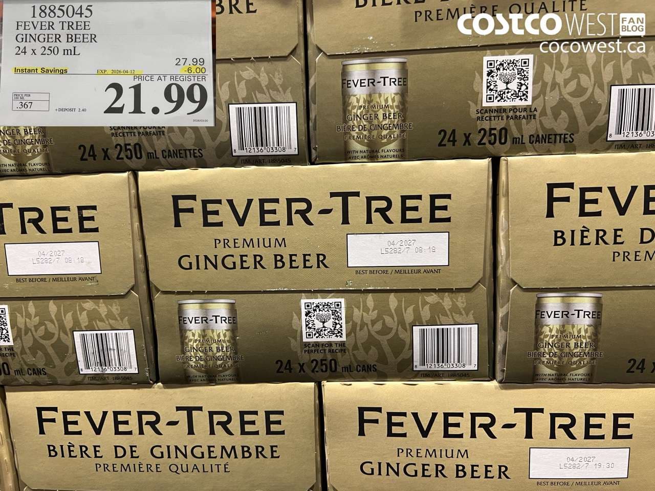 fever tree ginger beer 24 x 250 ml
