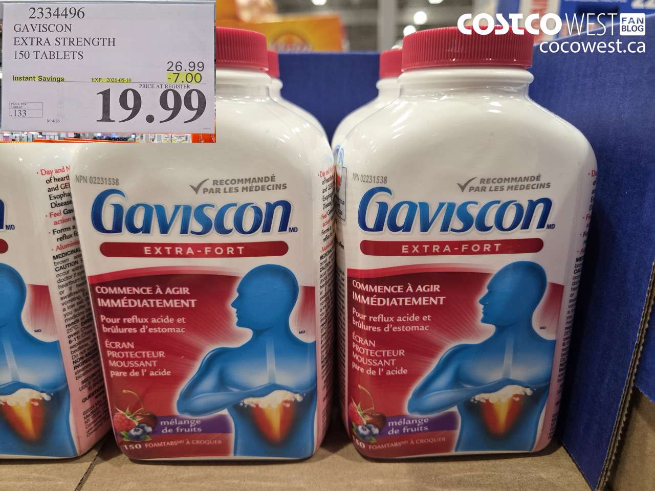 GAVISCON EXTRA STRENGTH 150 TABLETS