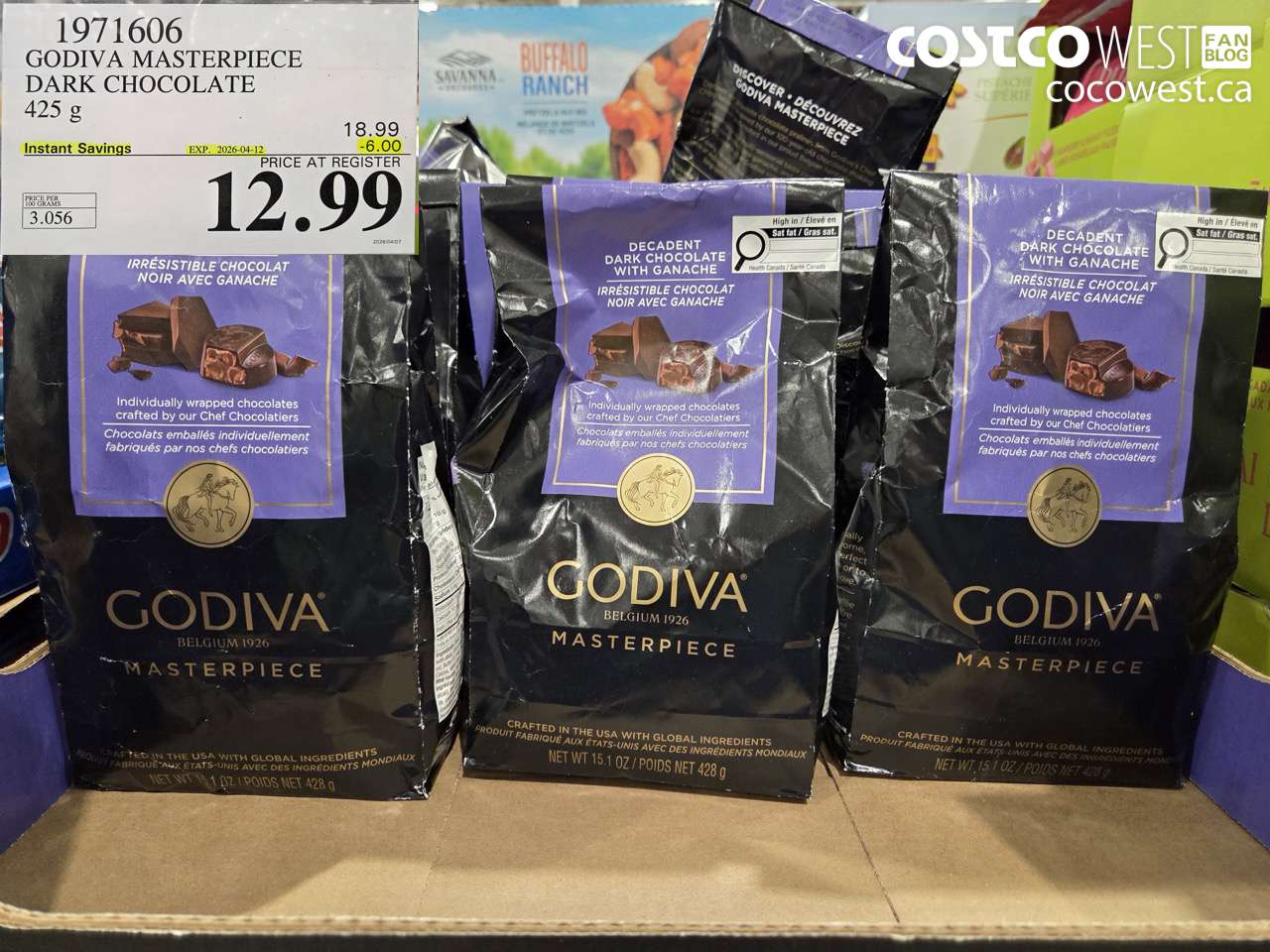 godiva masterpiece dark chocolate 425 g