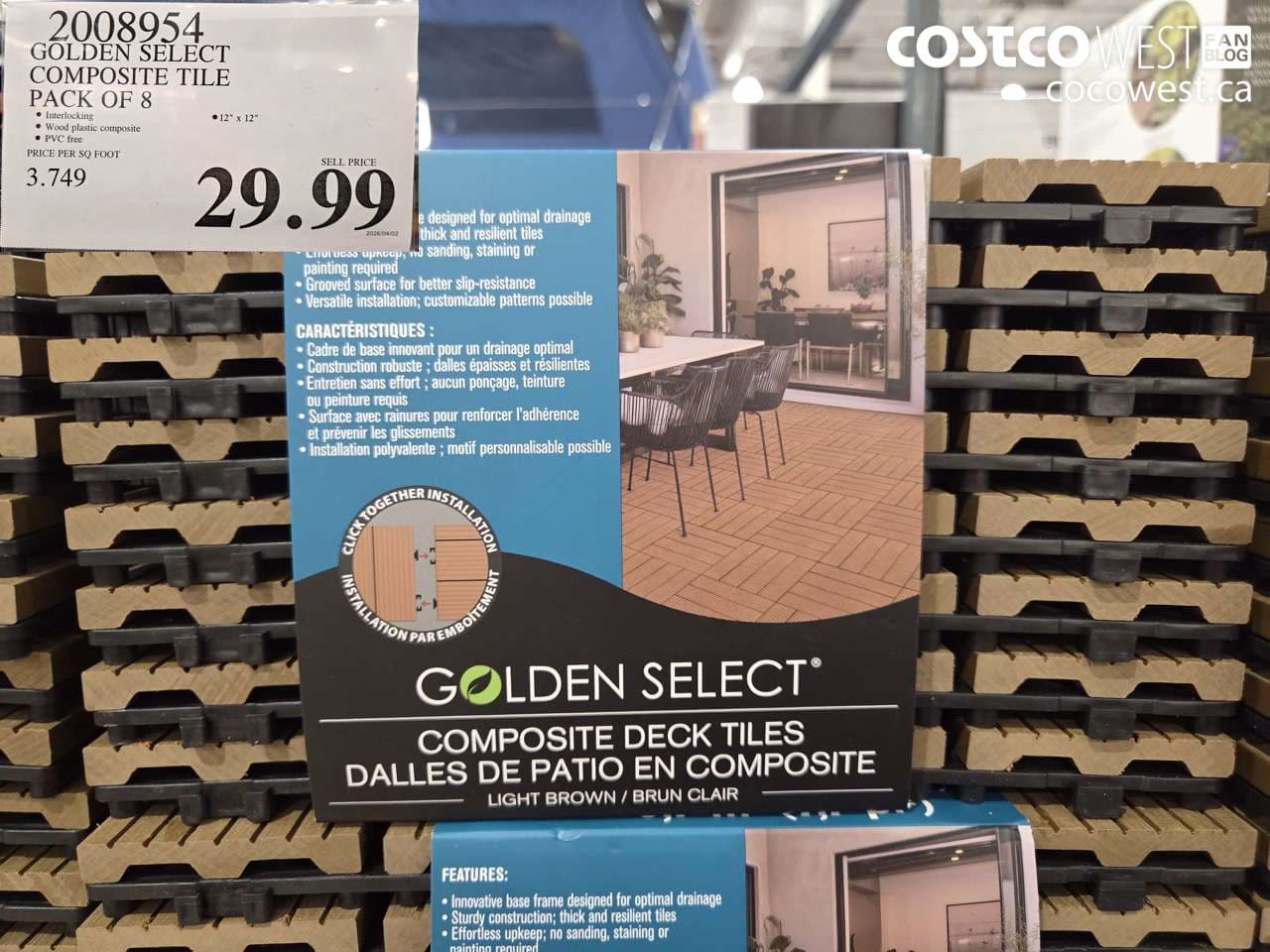 GOLDEN SELECT COMPOSITE TILE 12X12 PACK OF 8
