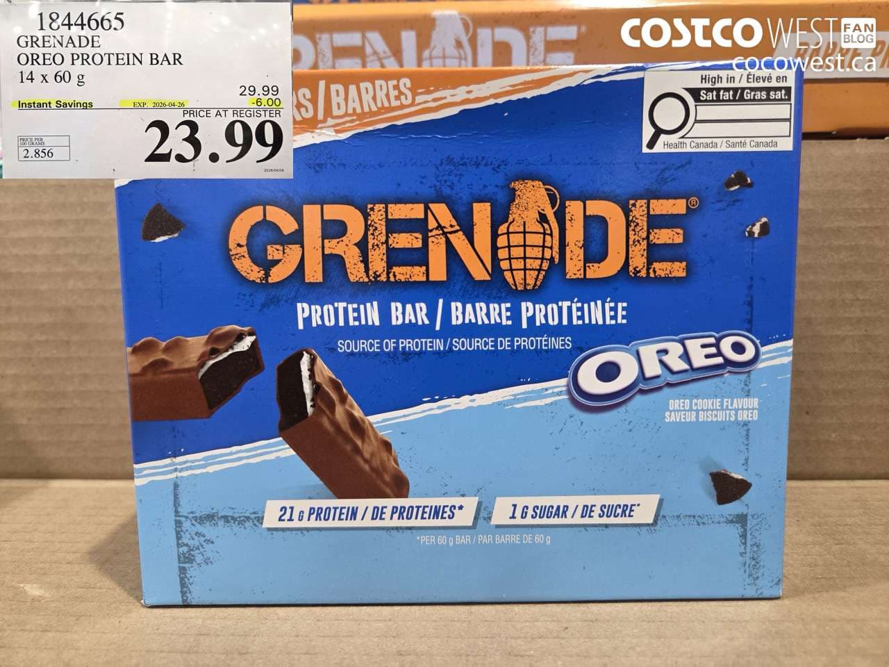 grenada oreo protein bar 14 x 60 g