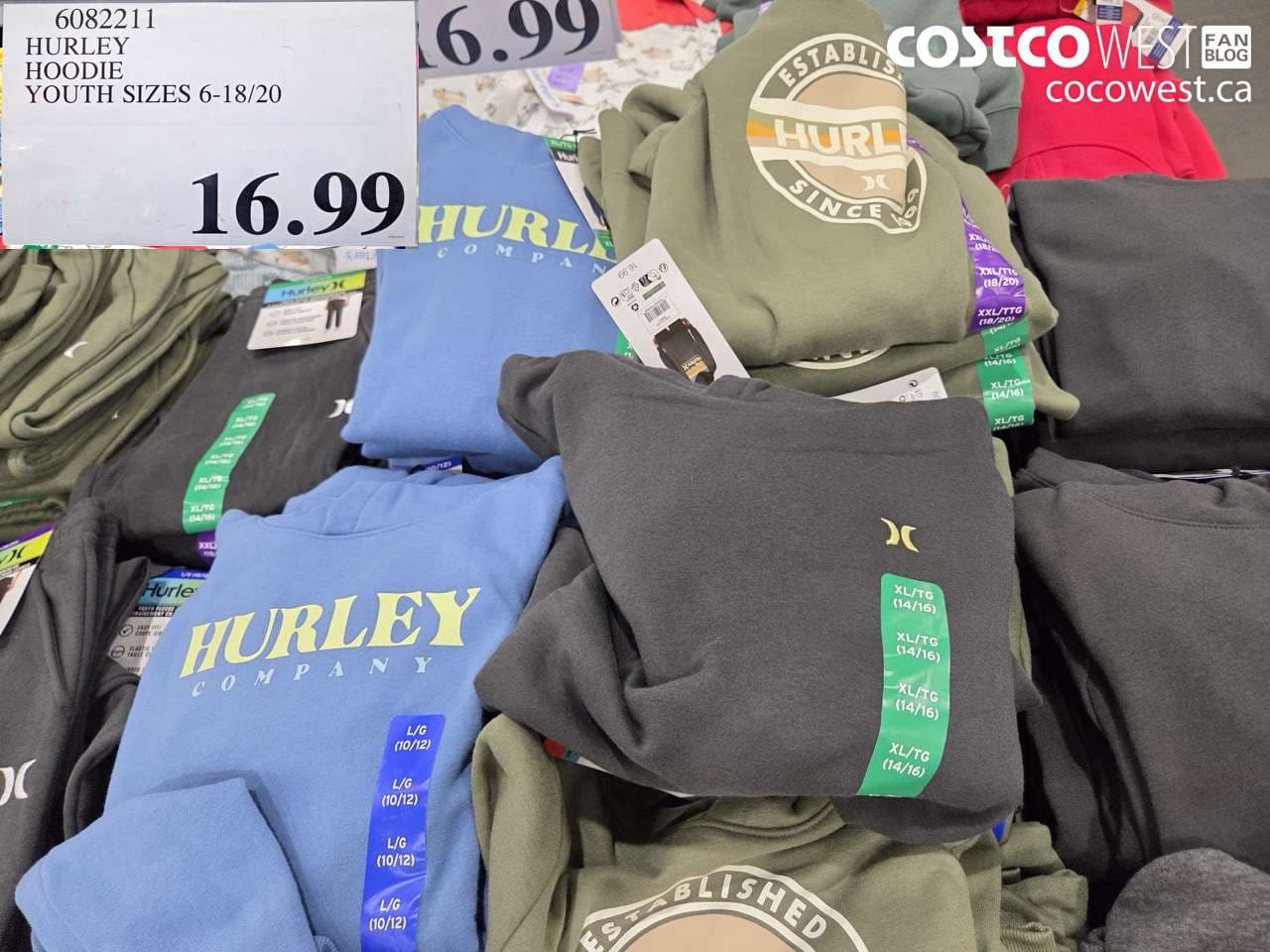 HURLEY HOODIE YOUTH SIZES 6-18/20