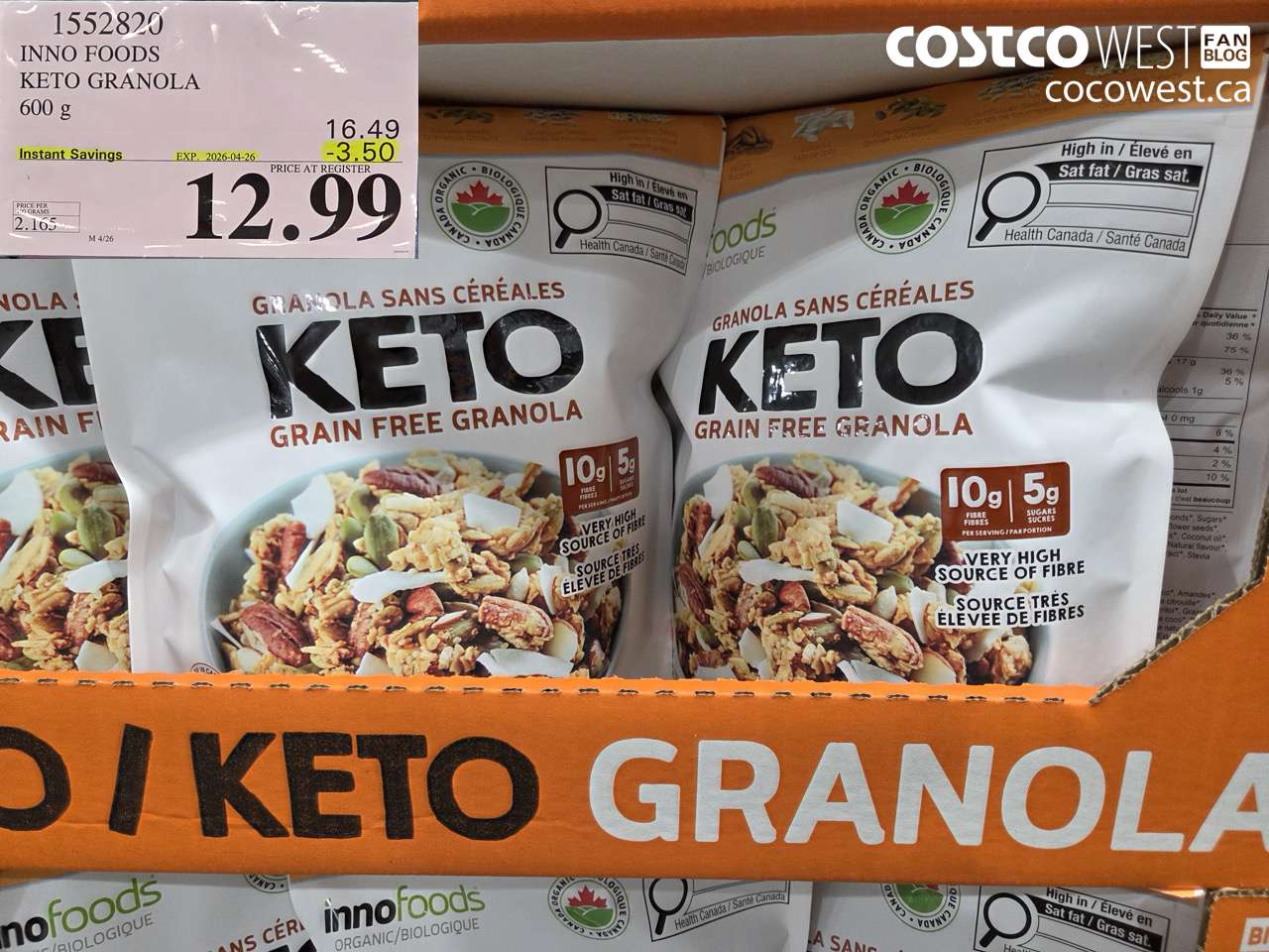 INNO FOODS KETO GRANOLA 600G