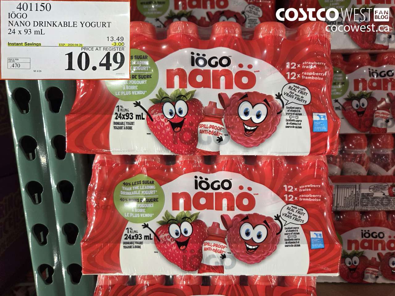 igo nano drinkable yogurt 24 x 93 ml