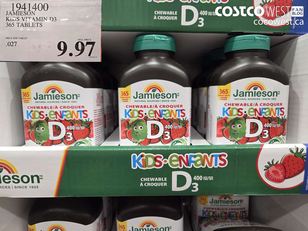 jamieson kids vitamin d3 365 tablets