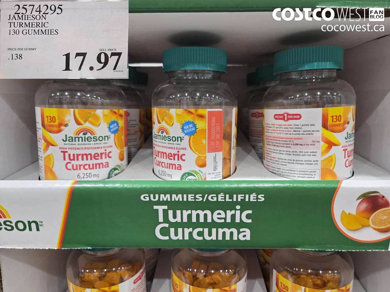 jamieson turmeric 130 gummies