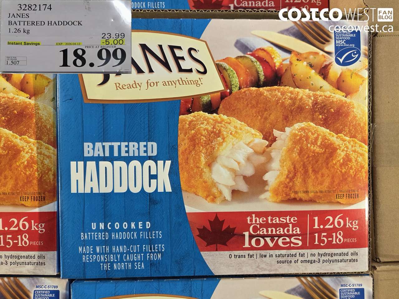 janes battered haddock 126kg