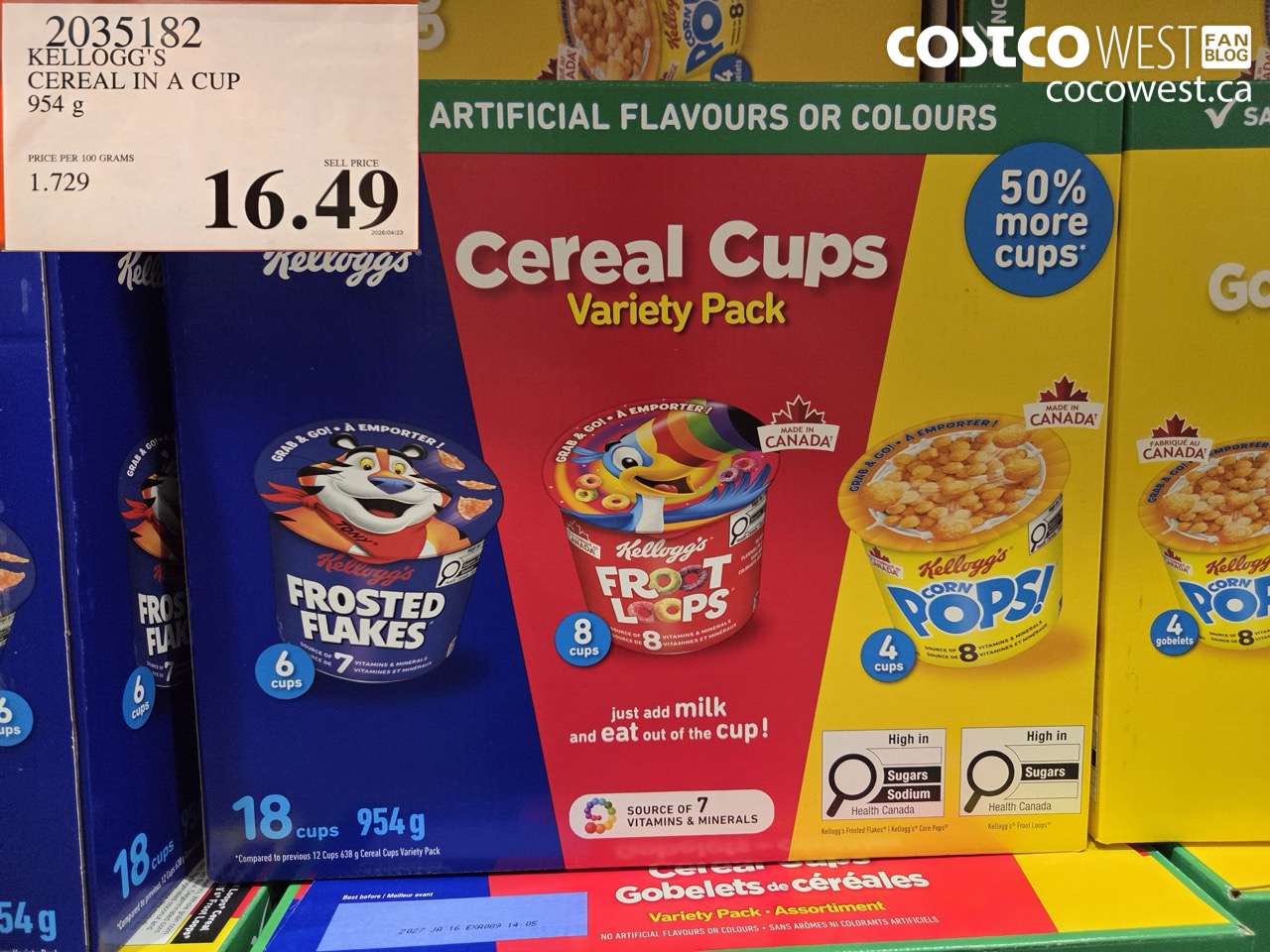 KELLOGG’S CEREAL IN A CUP 954G