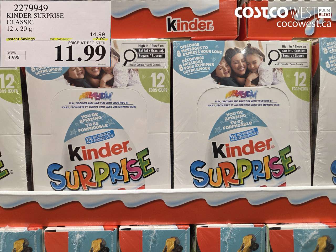 KINDER SURPRISE CLASSIC 12 X 20 G