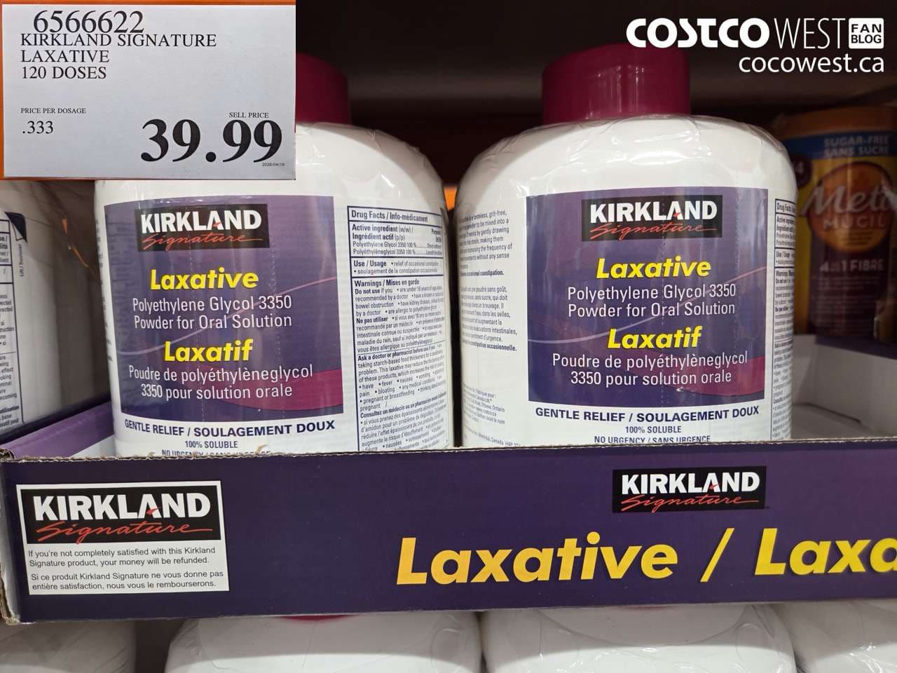 kirkland signature laxative 120 doses