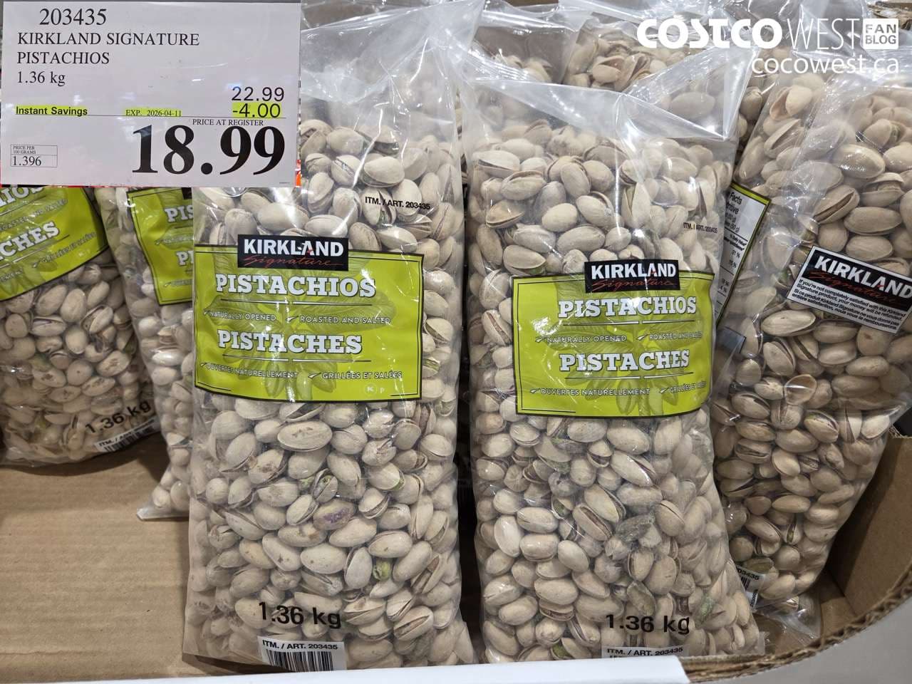kirkland signature pistachios 136kg