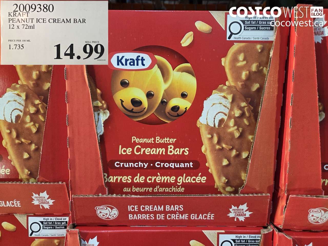 kraft peanut ice cream bar 12 x 72ml