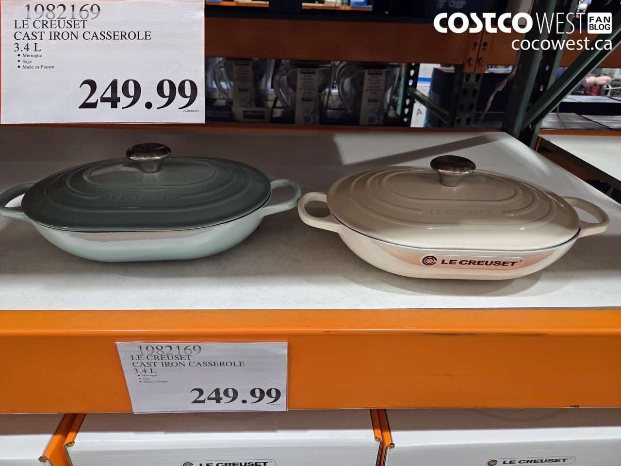 le creuset cast iron casserole 34 l