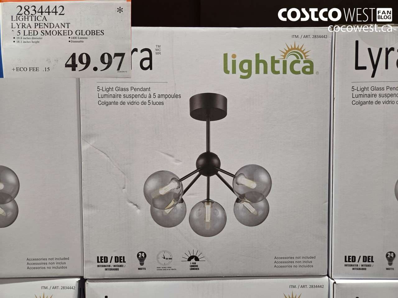 lightica lyra pendant 5 led smoked globes