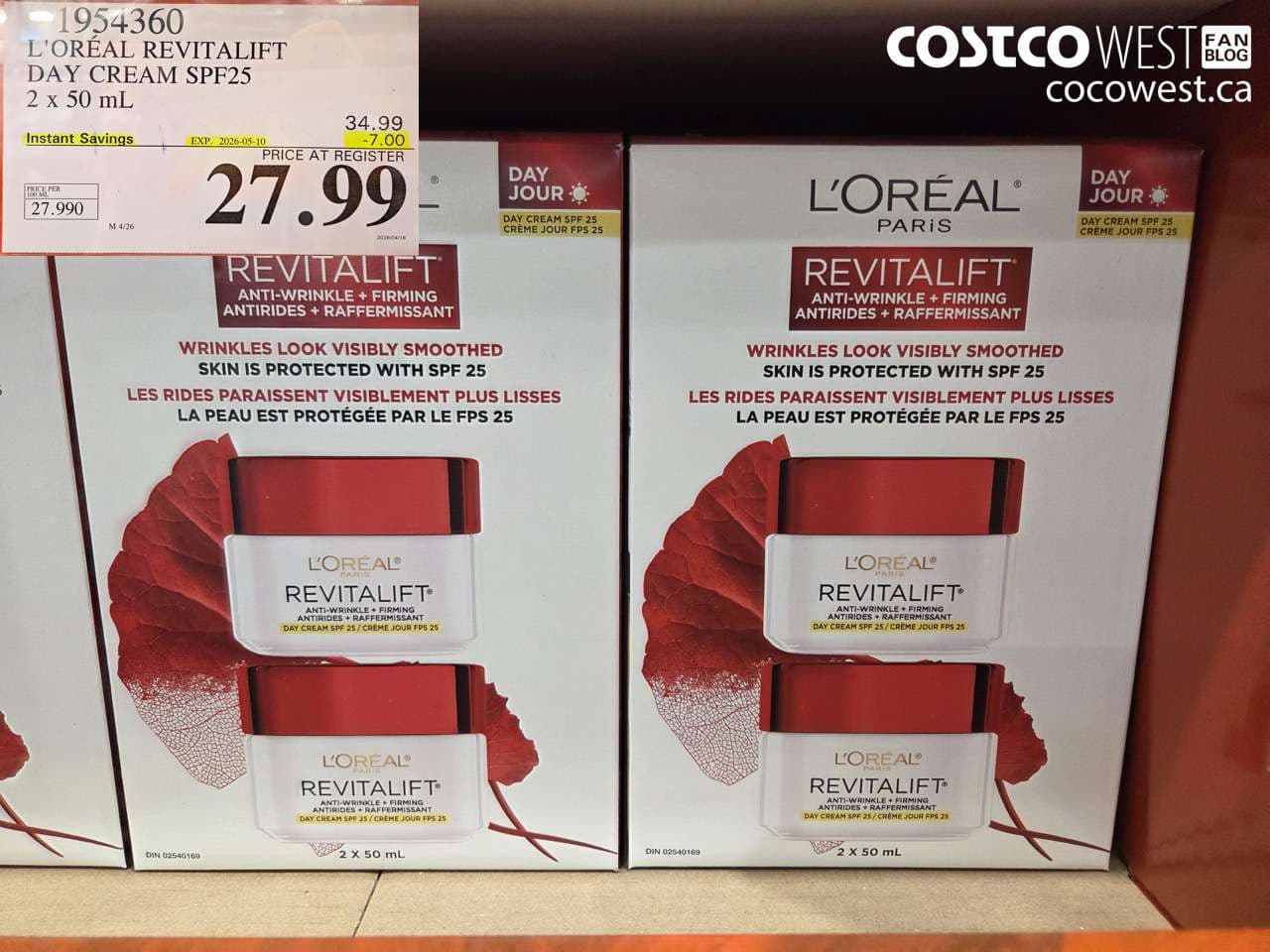L’ORÉAL REVITALIFT DAY CREAM SPF25 2 X 50 ML