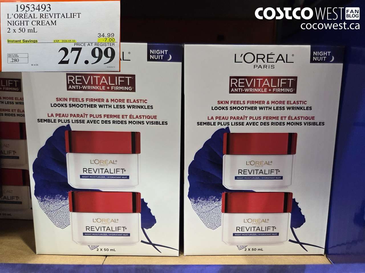 L’ORÉAL REVITALIFT NIGHT CREAM 2 X 50 ML