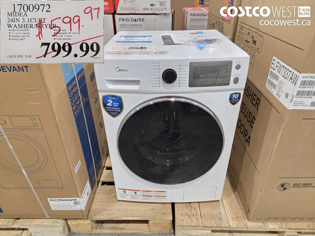 MIDEA 24IN 3.1CUFT WASHER/DRYER