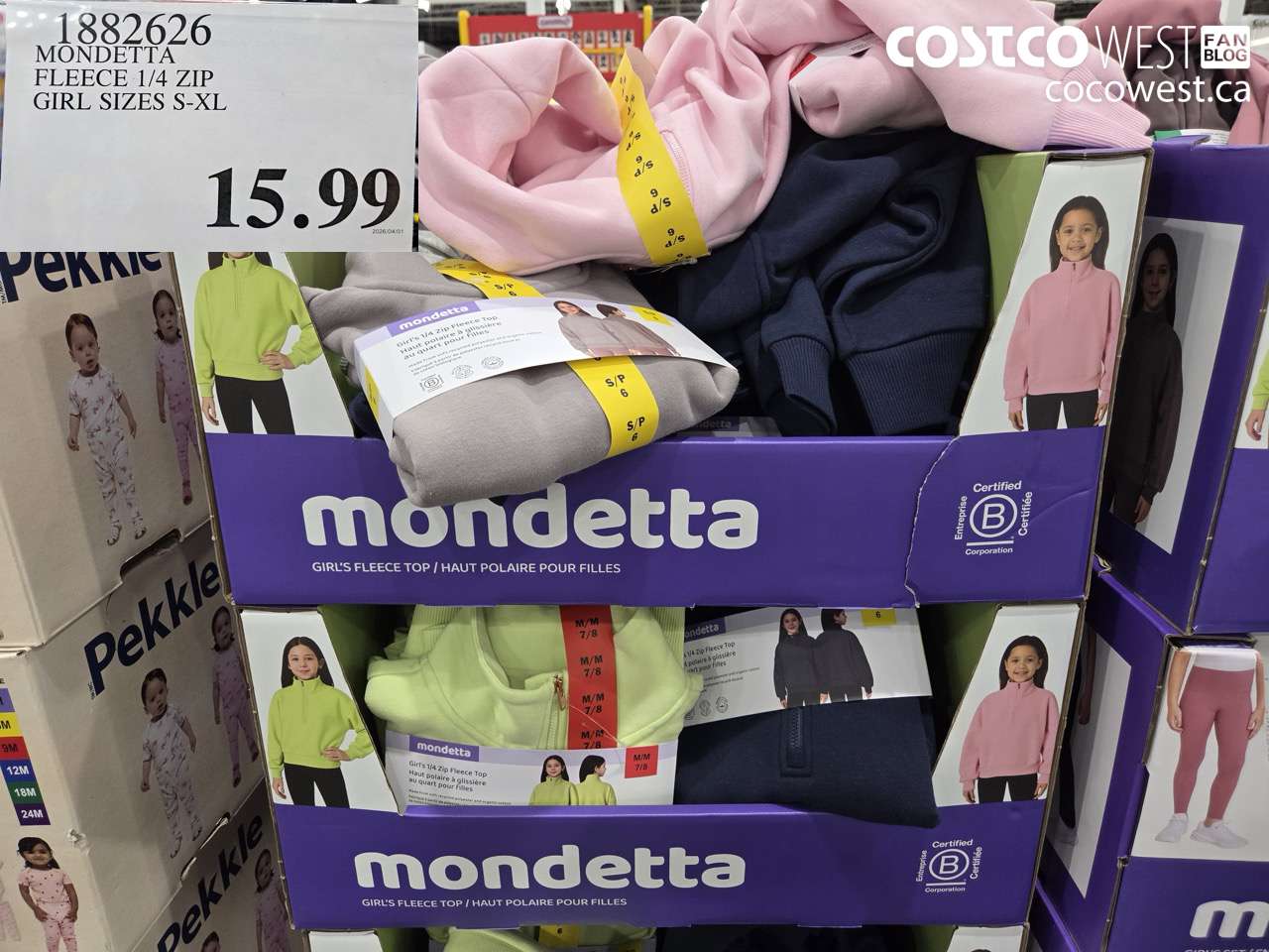 mondetta fleece 14 zip girl sizes sxl