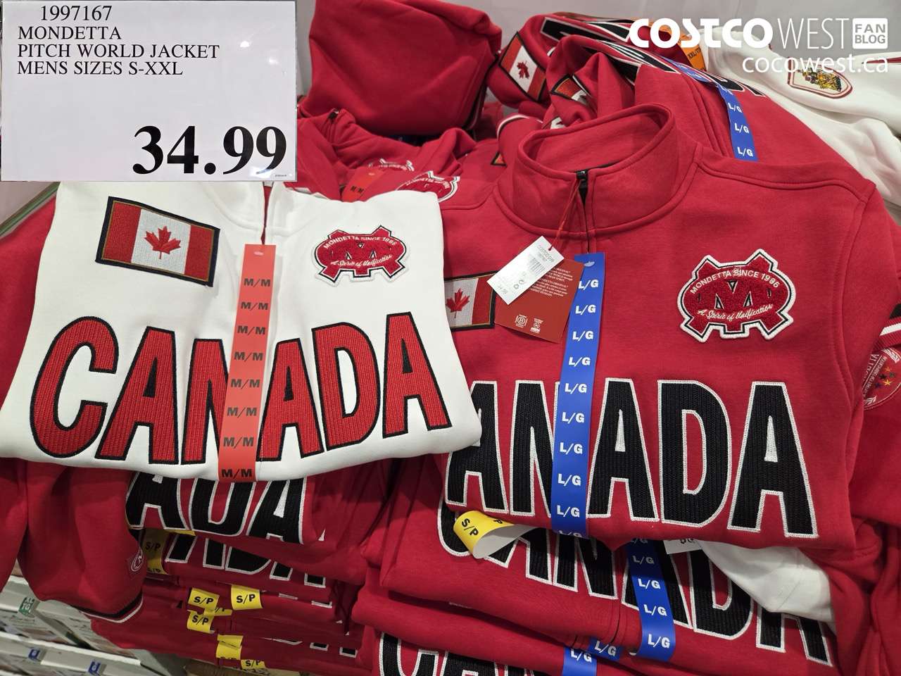 MONDETTA PITCH WORLD JACKET MENS SIZES S-XXL