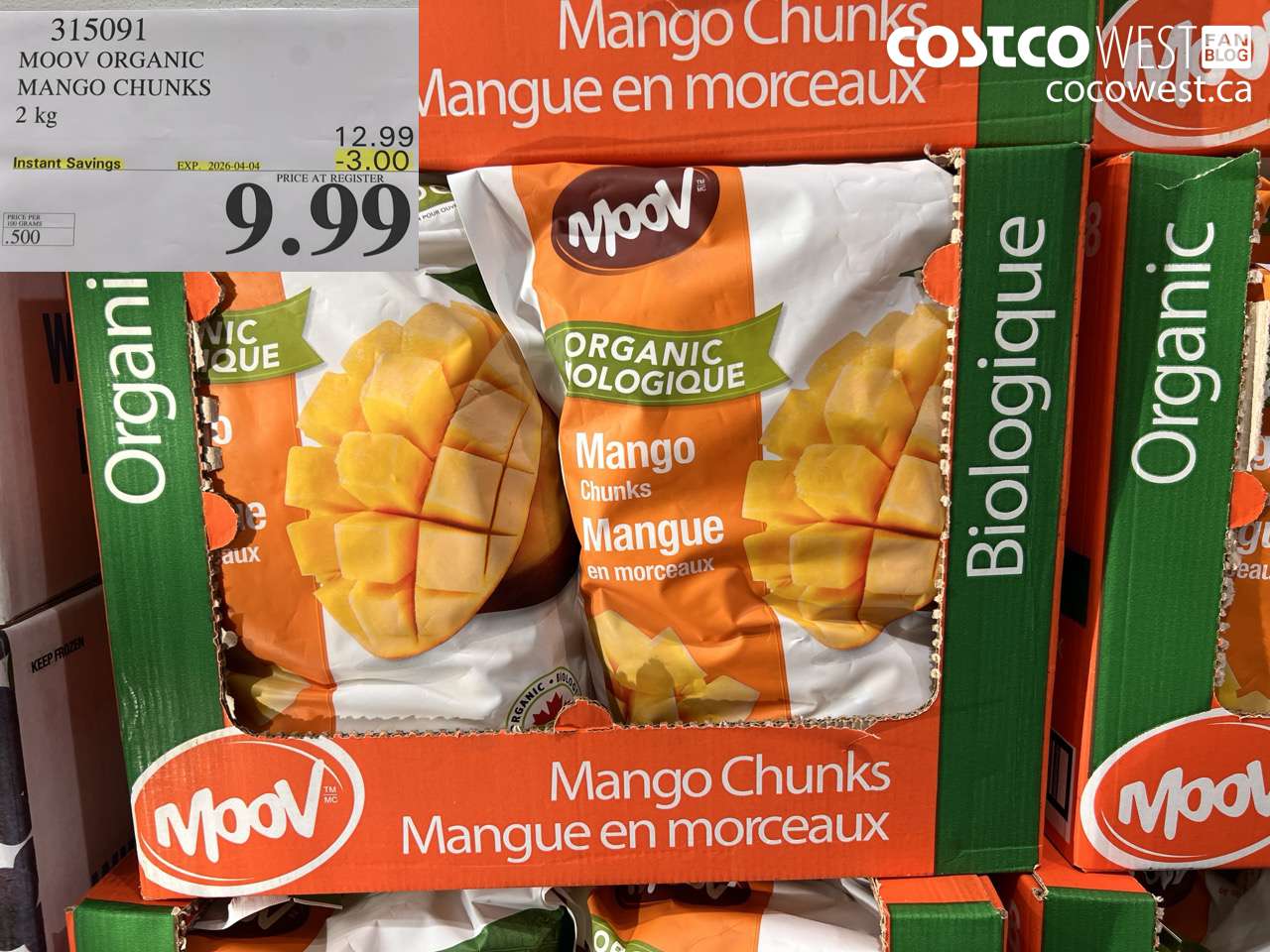 moov organic mango chunks 2kg