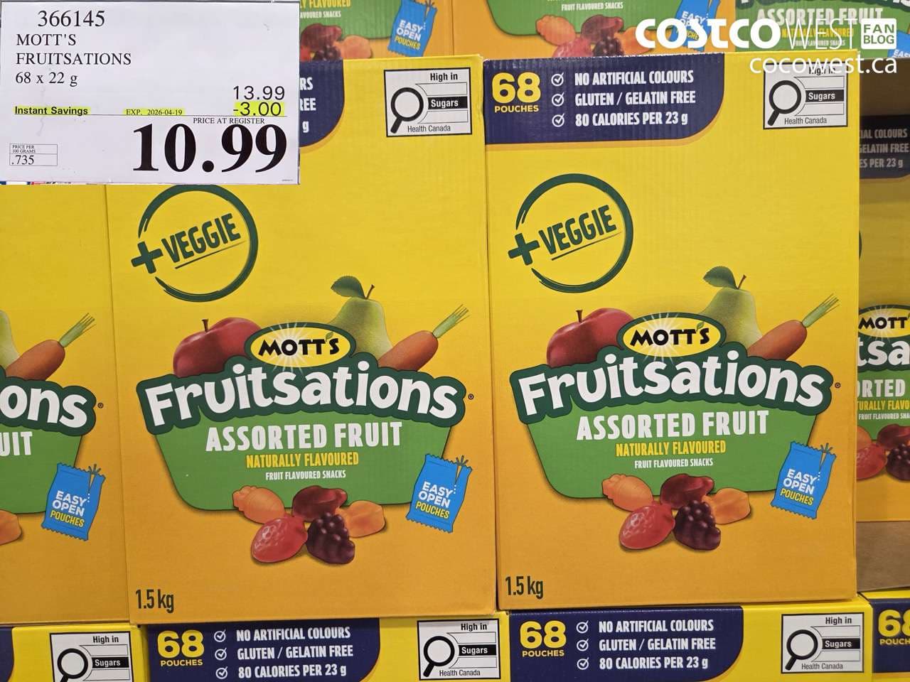 MOTT’S FRUITSATIONS 68 X 22 G